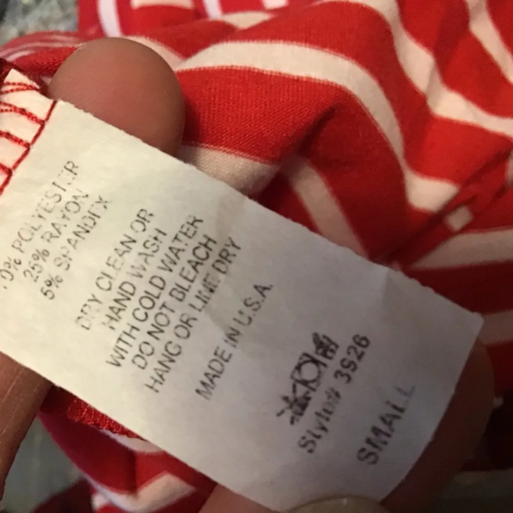 Anthropologie Entro Red Striped Casual V Neck Dress - Image 3