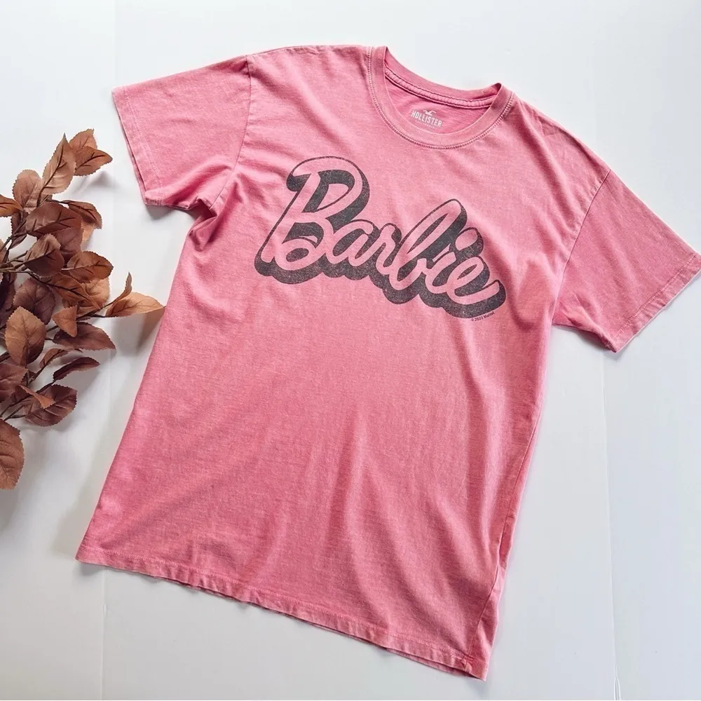 NEW Hollister Oversized Barbie Graphic Cotton T-Shirt Pink - Image 3