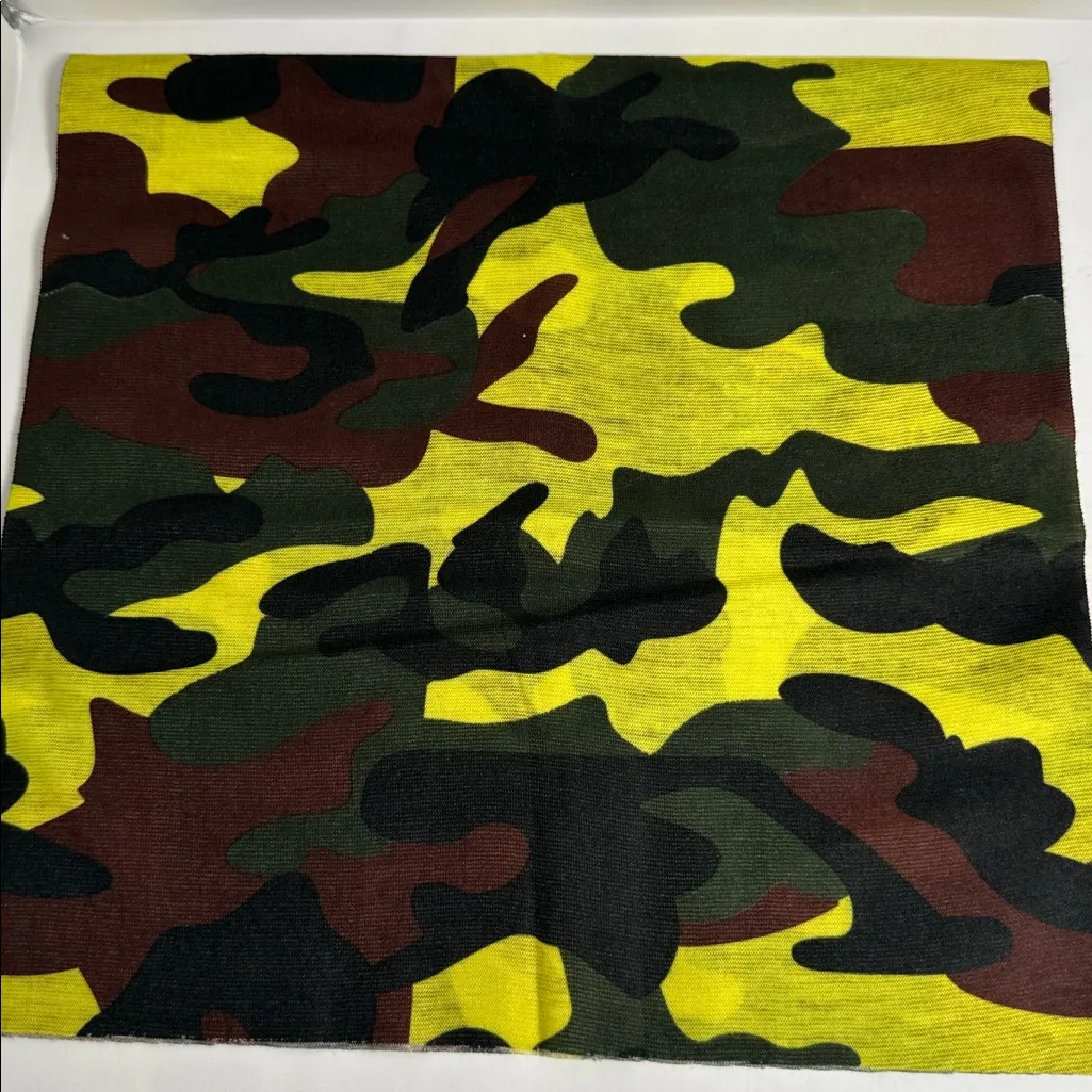 Wide Bright Yellow Camo Headband - Image 2