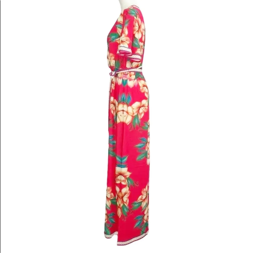 NWOT Flying Tomato Red Floral Bohemian Y2K Maxi Dress - Image 4