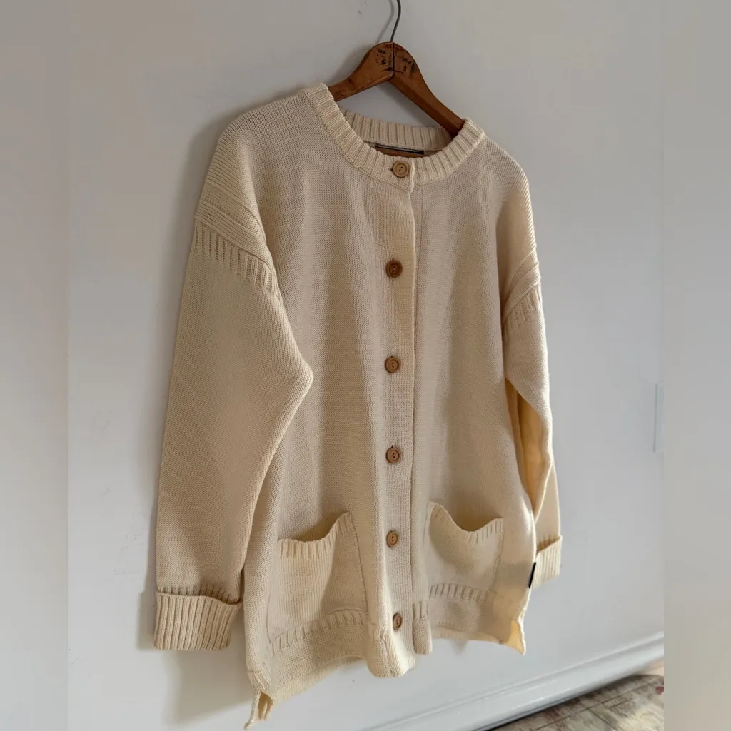 WoolOvers British Cream Wool Cardigan Button - Image 5