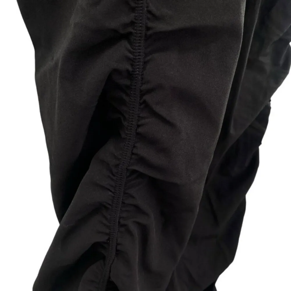 Zelos  Women’s Black Ruched Athletic Track Pants Joggers - Image 7