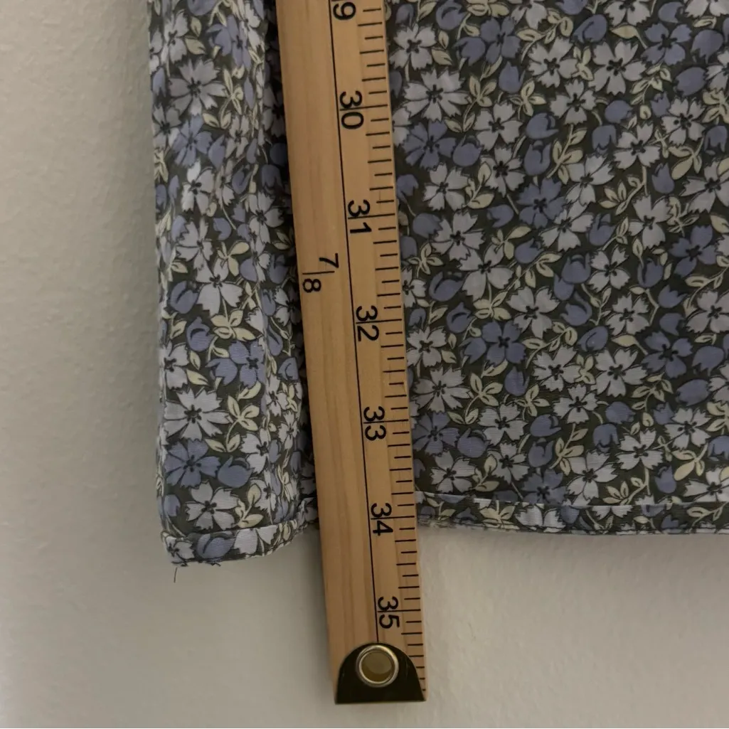 J. Crew Floral Cotton Dress Size 6 Blue Green Vintage Made in Hong Kong - Image 7