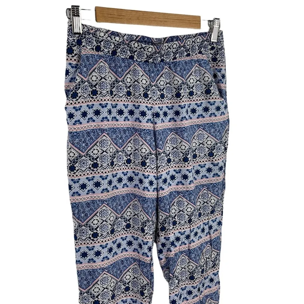 Divided Womens Size 4 Tribal Print Straight Leg High Waist Pants Blue - Image 4