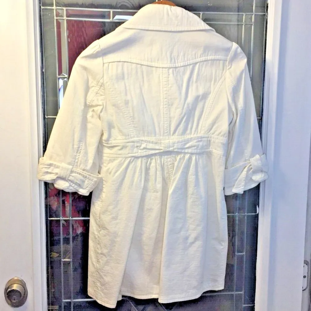Forever New White Double-breasted Jacket - Size M See Last Pic For Small Stain - Image 3