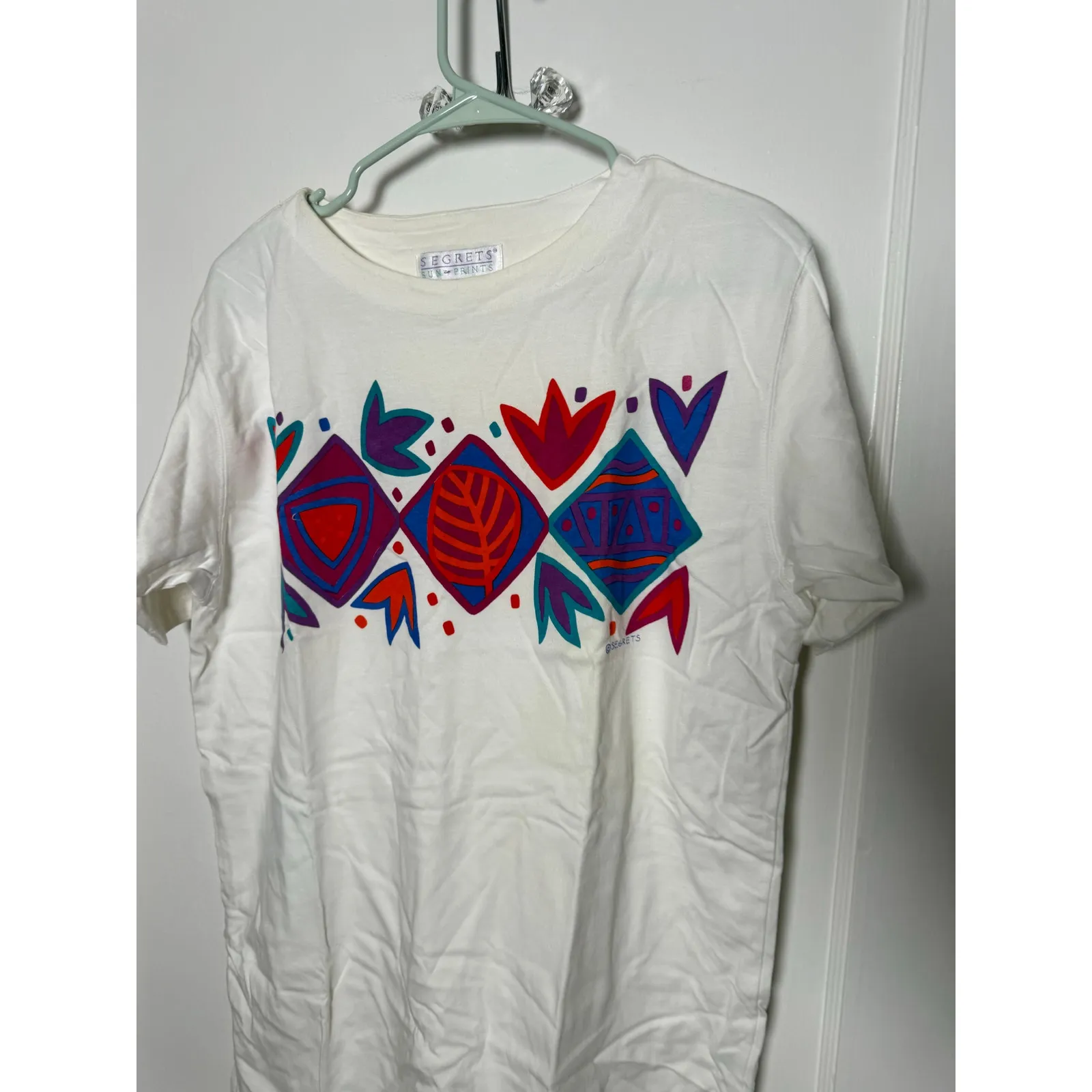 Vintage Segrets Sun Prints Cotton Graphic 90s Tribal Oversized Floral T - Image 3