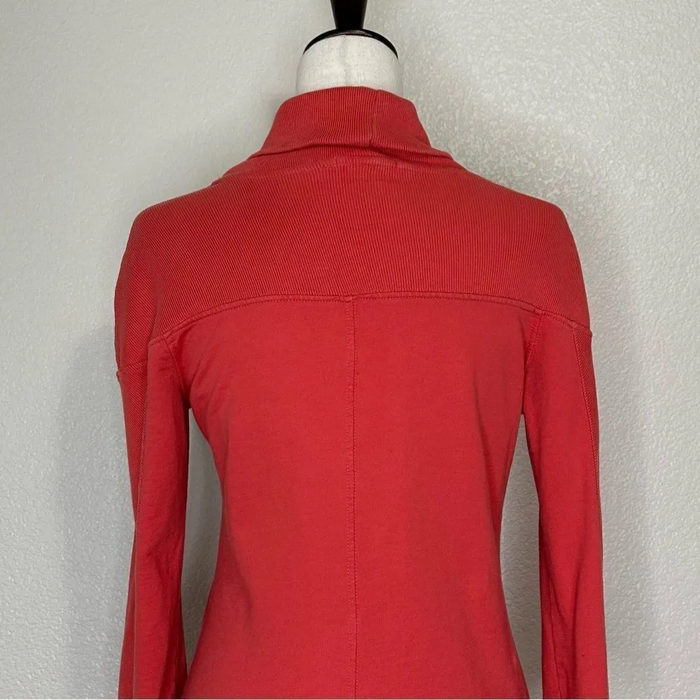 Citizens of Humanity 100% Cotton Shawl Collar Reddish Orange Sweatshirt - Image 8