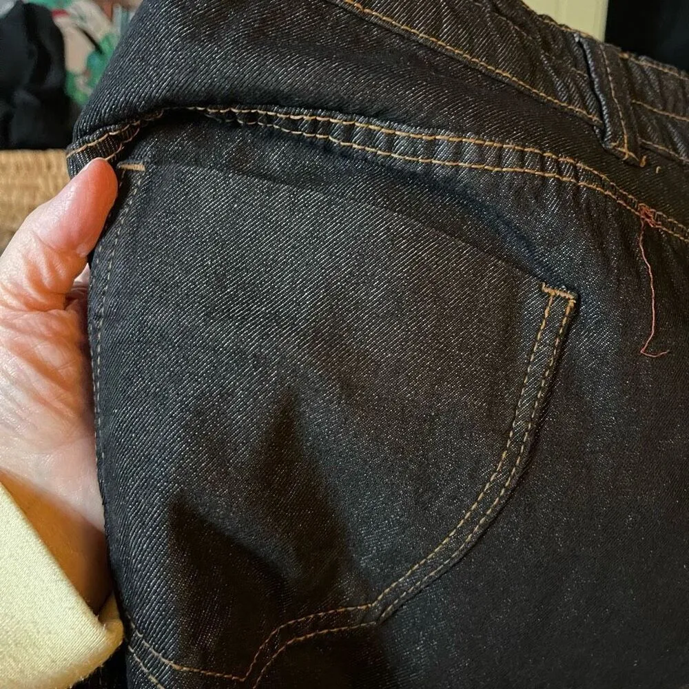 NWT Woman Within size 28W western flare leg dark wash jeans. - Image 5