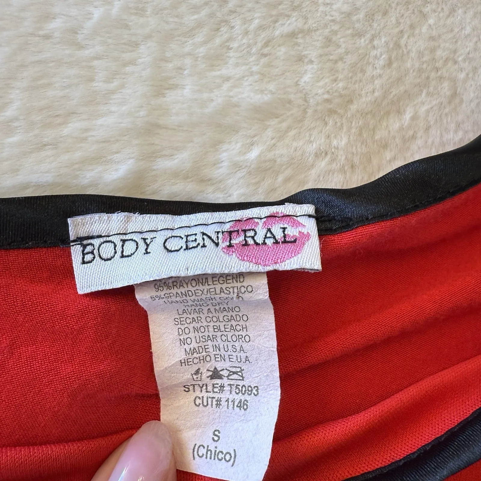 Vintsge Y2K Body Central Red One Shoulder Ruffle Top Women's Small Party - Image 4