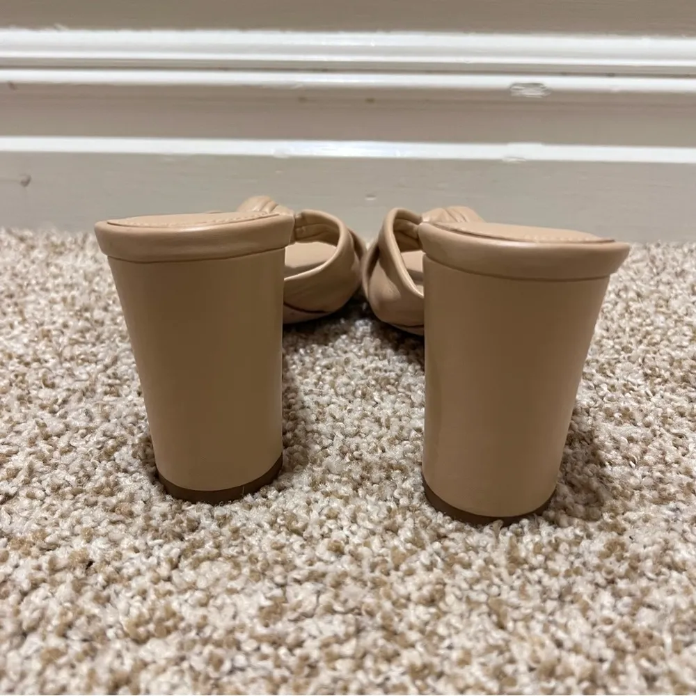 Veronica Beard Ganita Leather Knot Front Slip on High Heel Sandals Nude Size 6 - Image 10