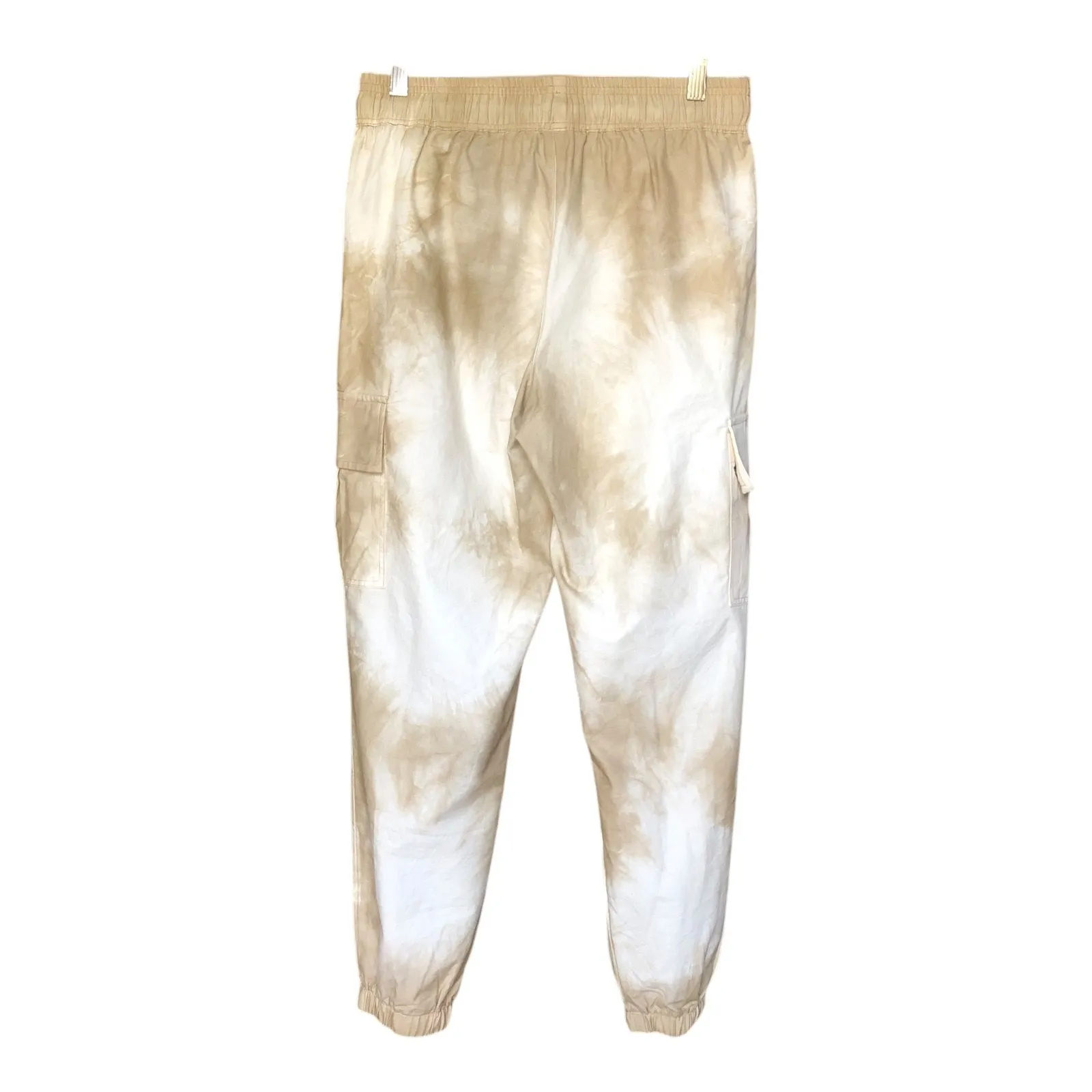 Promesa Beige White Tie Dye Cargo Jogger Pants Drawstring Women's Size Small - Image 5