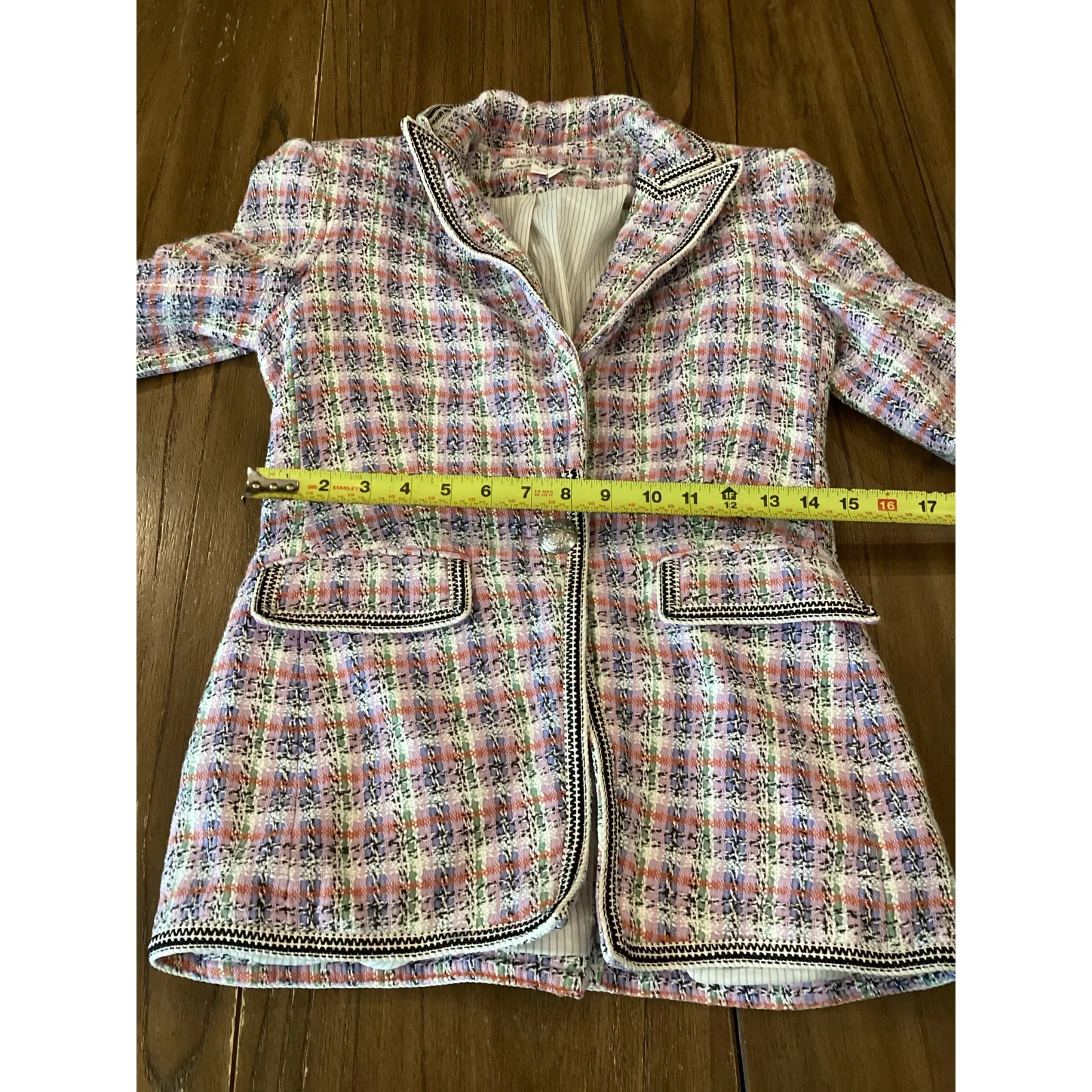 Veronica Beard Etney Dickey multi color purple tweed Jacket blazer size 0 - Image 5