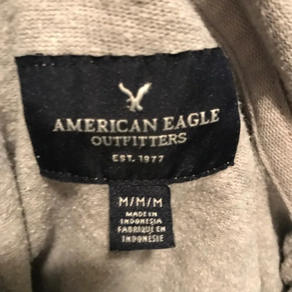 American Eagle Classic  Grey Cotton Pullover Pocket Hoodie Y2K - Image 5