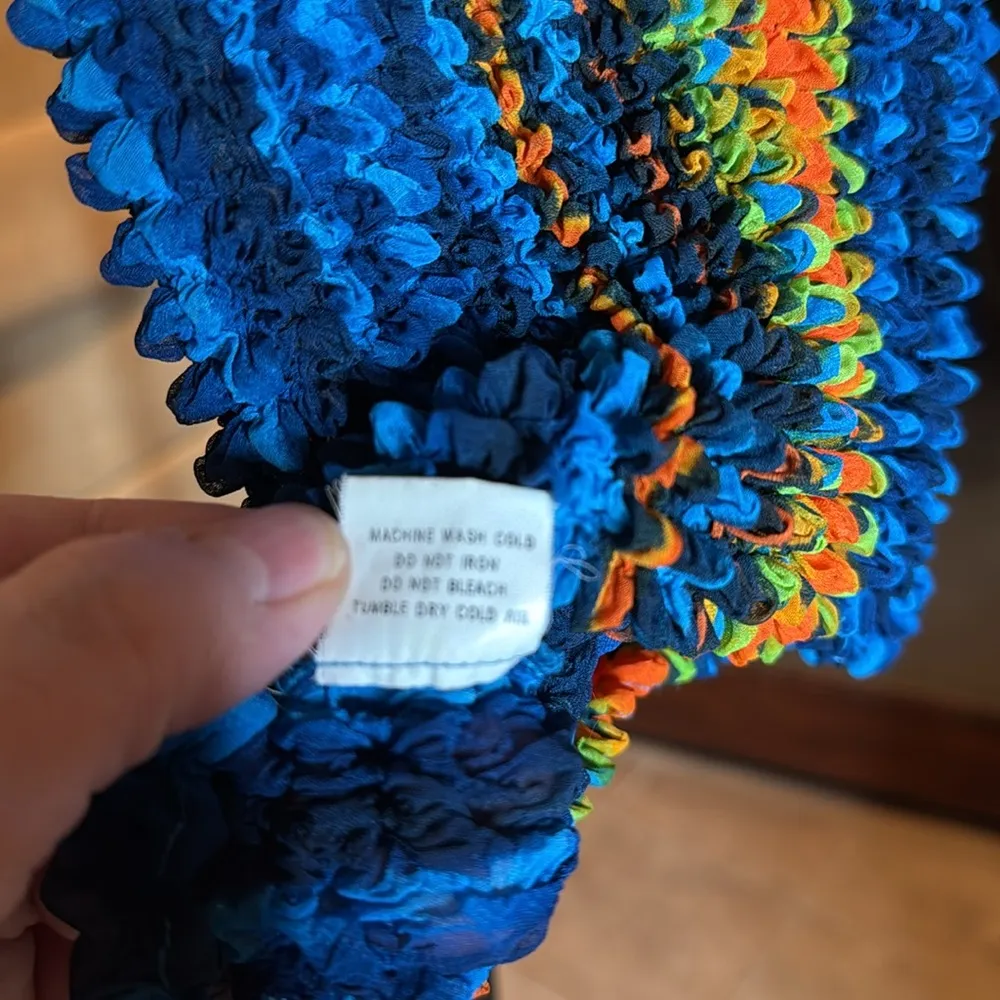 NWOT Vintage Younique Popcorn Bubble Top Y2k 90s 80s Top OSFM Blue Size undefined - Image 5