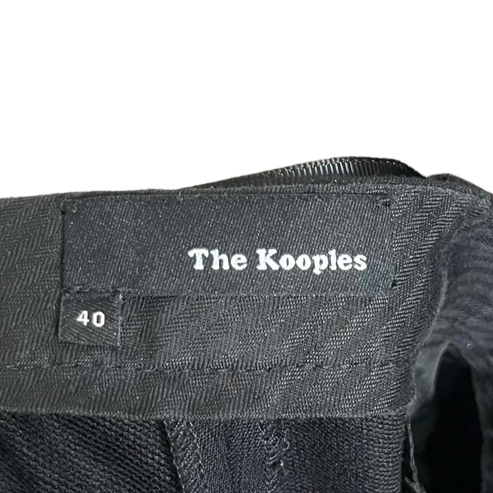 The Kooples Cropped Trouser Pants Women’s Large Black Wool Slim Fit Leather Trim - Image 9