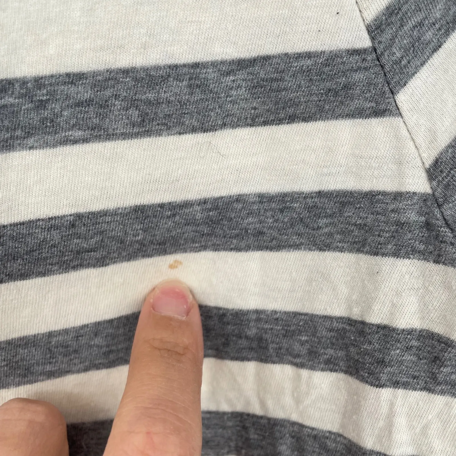 Gap Maternity Striped Boat Neck Long Sleeve Ruched Top XS Cotton Blend Gray - Image 5