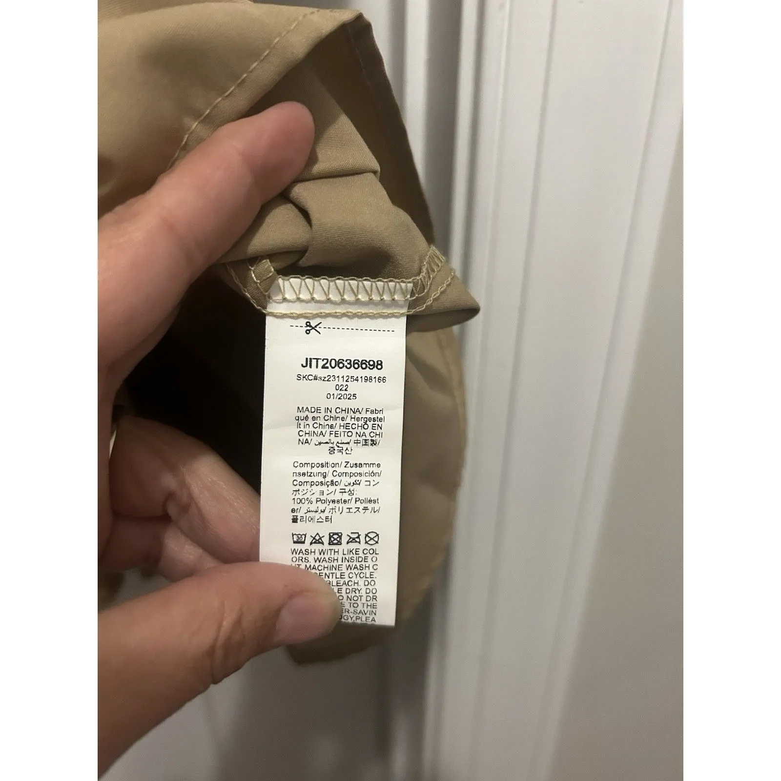 Women’s Tan Khaki Utility Mini Dress Size 6 Asymmetrical Ruffle City Babydoll Brown - Image 3