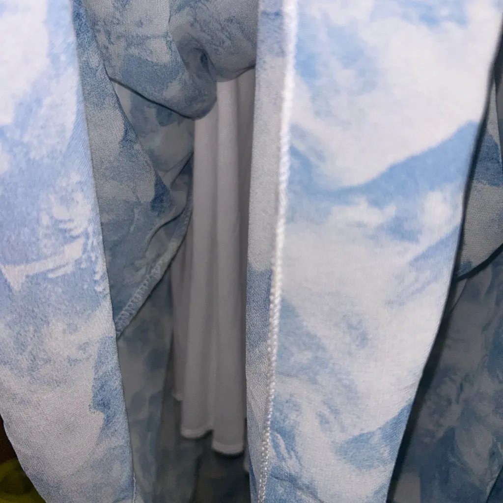 Elegant Long Sleeve Dress. Size one XL mock neck mother of the bride Blue - Image 8