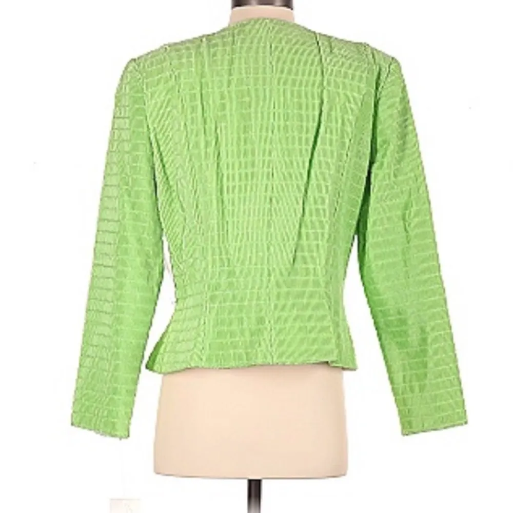 NWT Vintage After Five Lime Green Blazer Jacket Crystal Bejeweled Pistachio sz M - Image 3