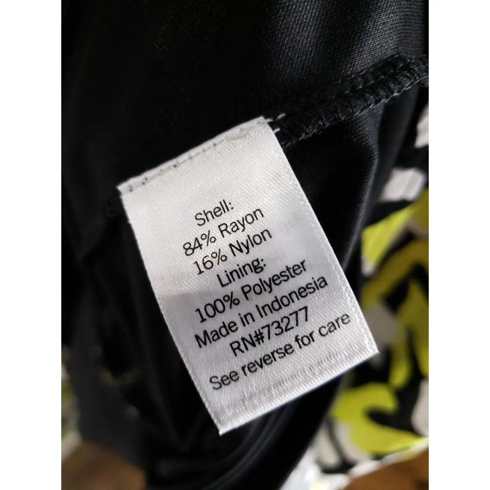 Nine West Dress Women Size XXL Multicolor Rayon Front Ruffle Hem V-Neck - Image 11