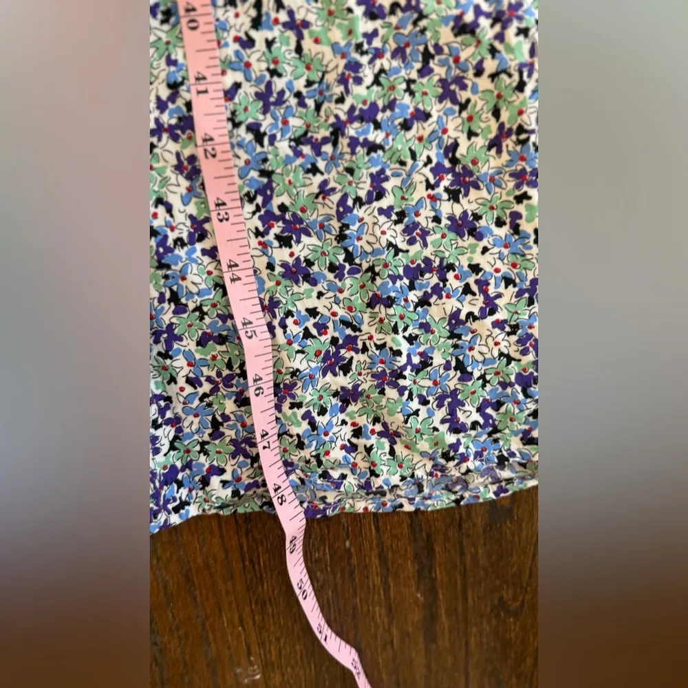 Zara Floral Multi Color Floral V-Neckline Midi Dress With Front Slit Size M 1734 - Image 13