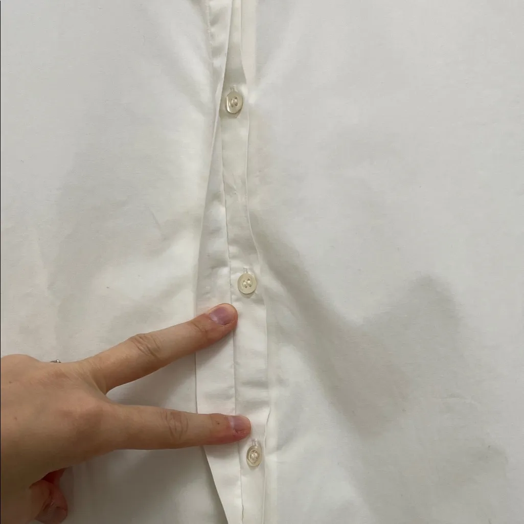Emporio Armani 100% Cotton White Casual Hidden Button Up Top - Size 8 - Image 9