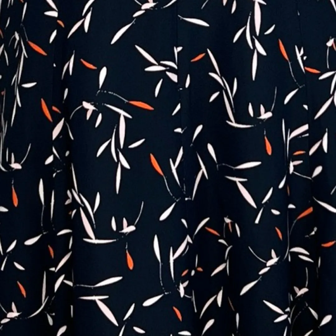 Banana Republic Dress Womens 4 Navy Blue Multicolored Print Fit & Flare‎ Career - Image 6