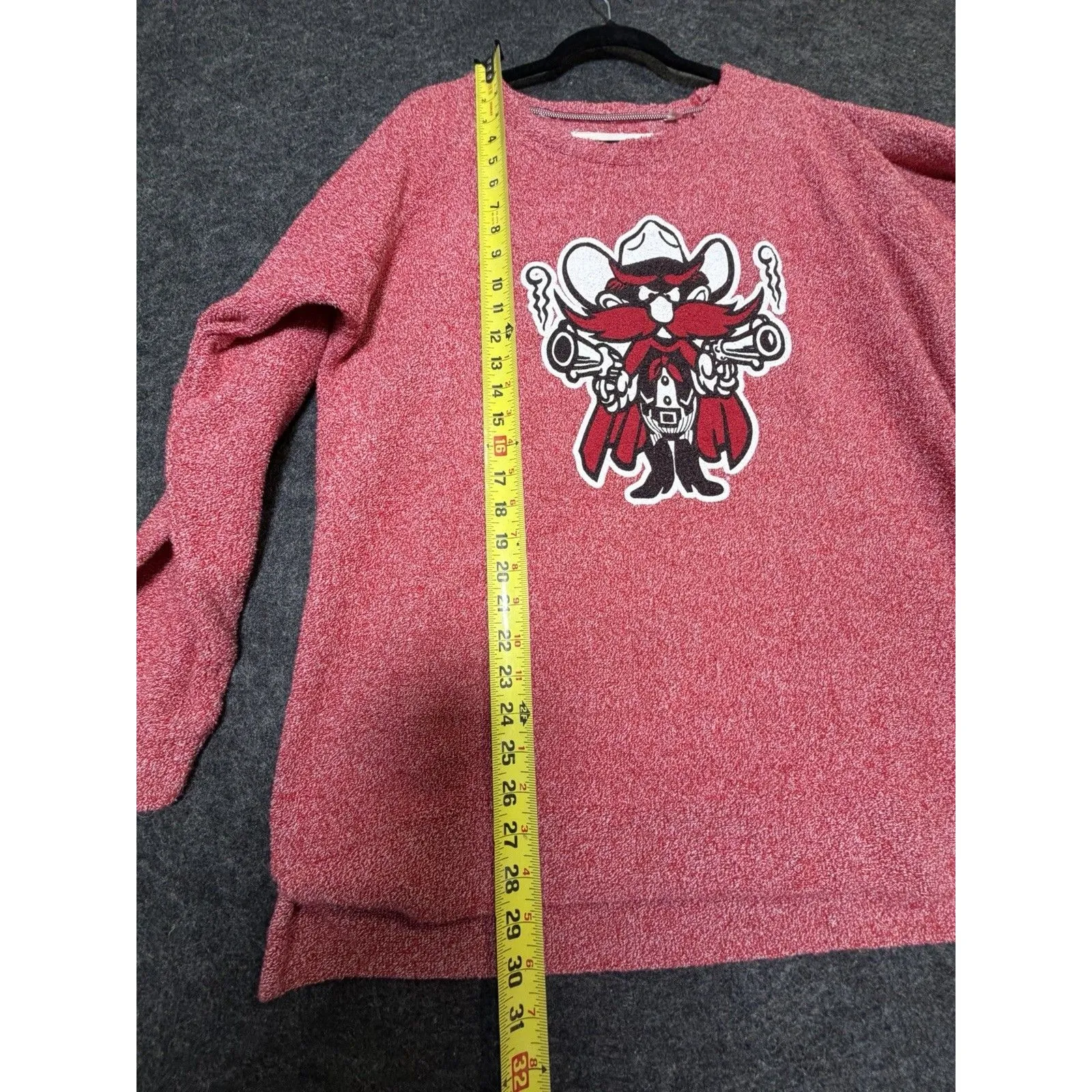 COZY XL Pressbox Comfy Terry Red Cowboy Graphic Sweatshirt Tunic Cotton Blend - Image 3