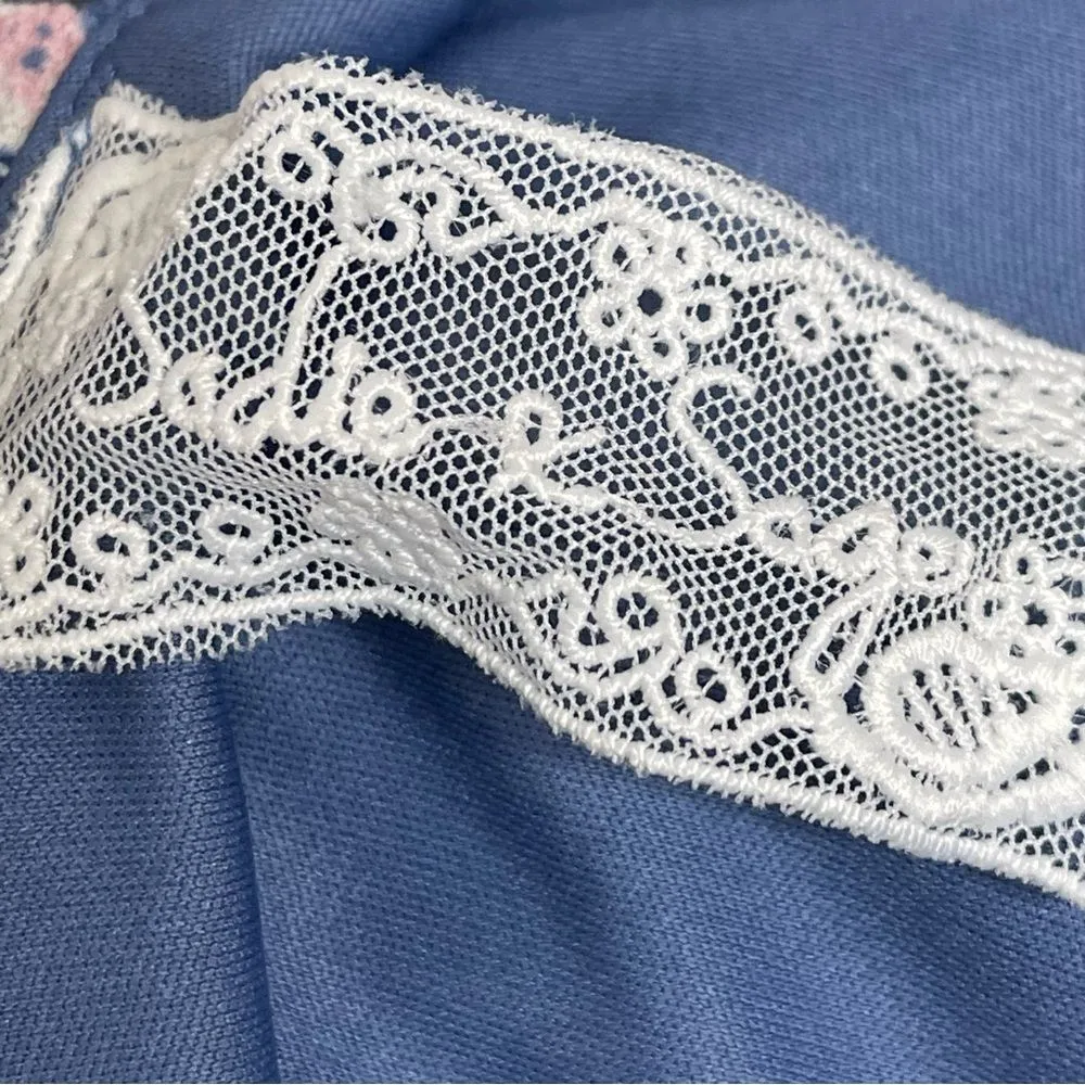 Sadie & Sage Blue Floral Mini Sun V Back Dress Size Small - Image 10