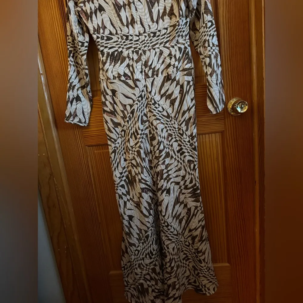 Aiifos 100% Silk Midi dress Brown - Image 10