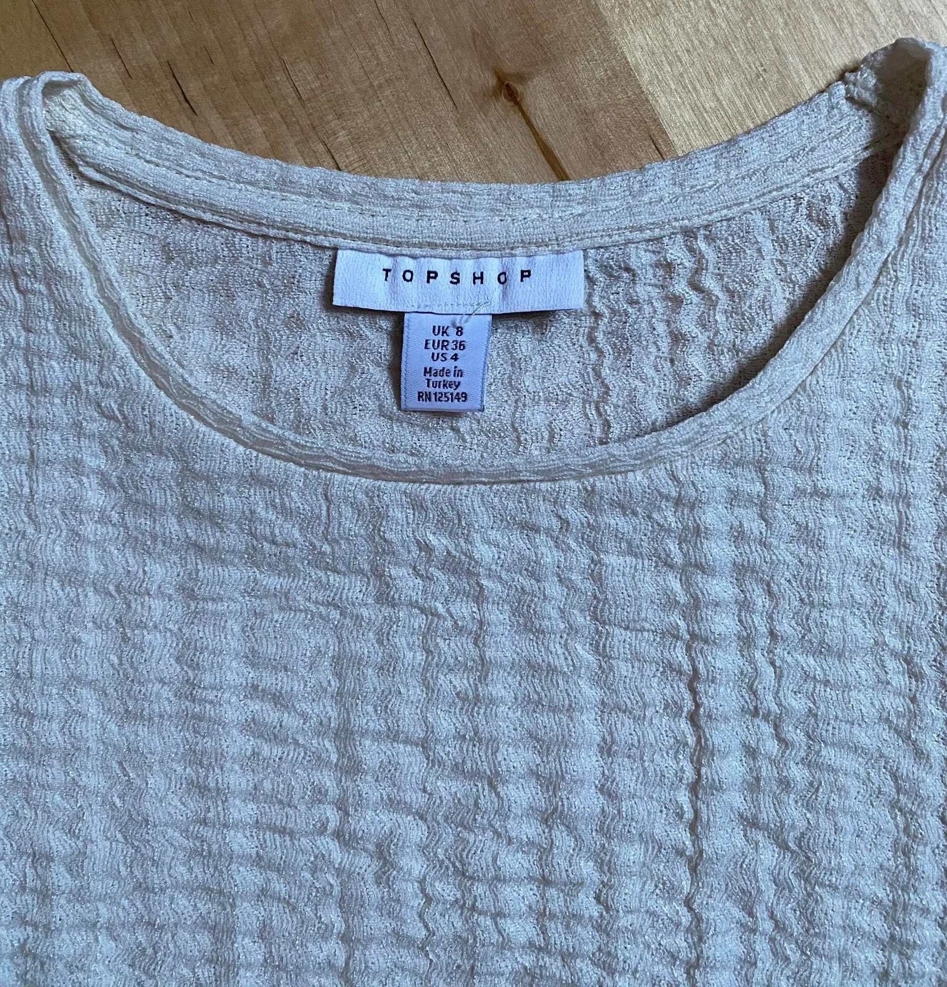 Topshop Balloon Sleeve Crop Top - Image 2