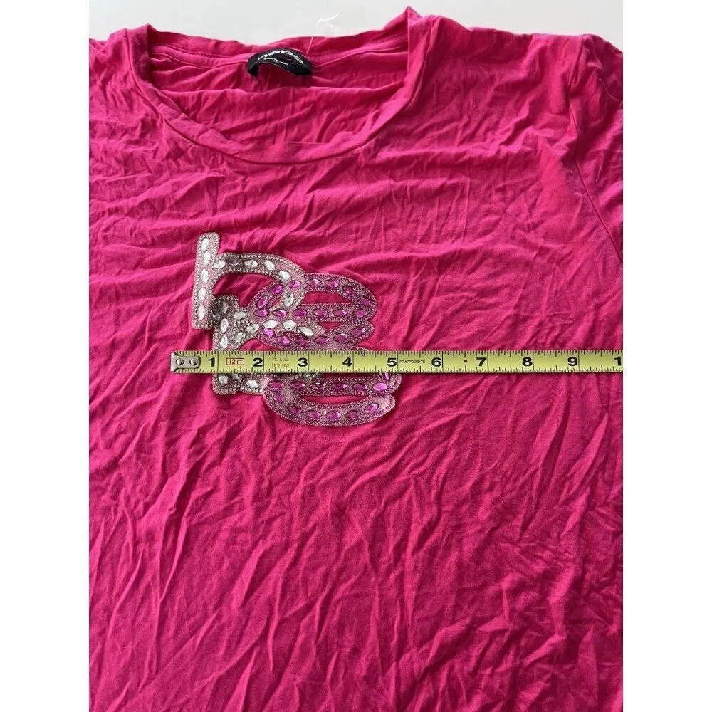 Vintage bebe Women’s Size XL Shirt Pink White Stones Y2K 90s Summer Top NWOT - Image 7