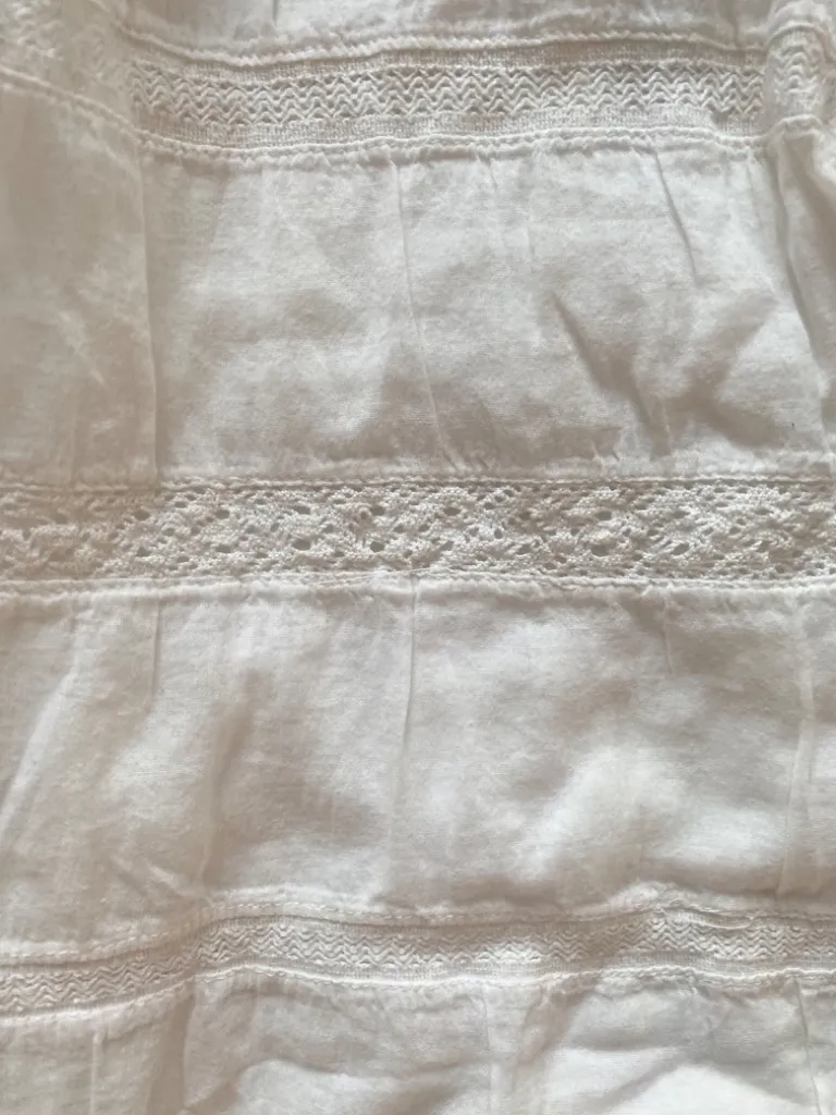 White ruffle lace tiered mini beachy dress - Image 5