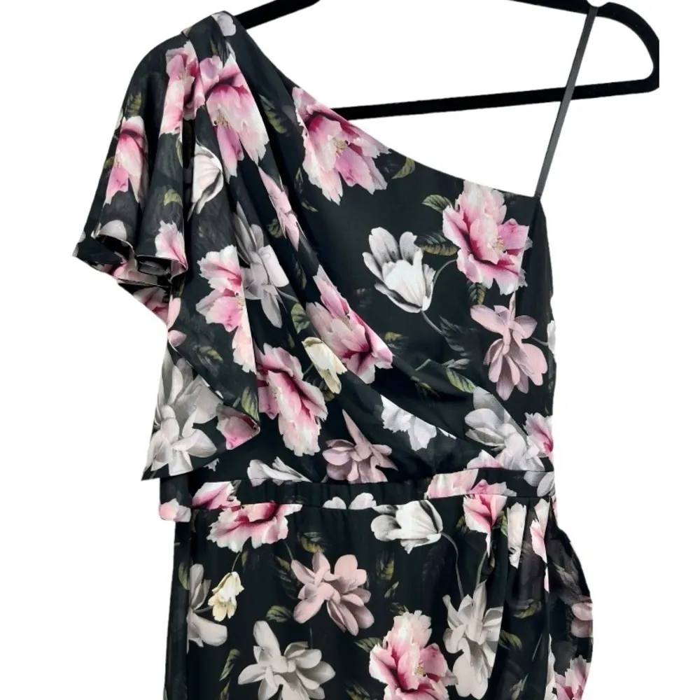 NWT Aqua One Shoulder Floral Midi Dress Size 4 Feminine Formal‎ Special Event - Image 7