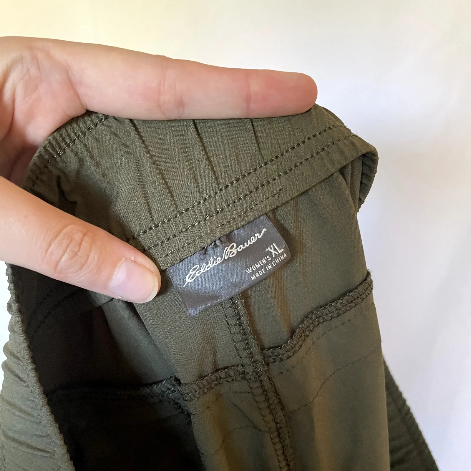 Eddie Bauer olive army green sweatpants pockets women's size XL casual athletic - Image 6