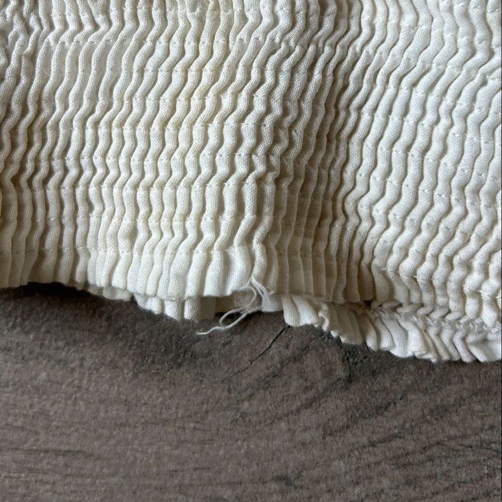 Peixoto Cream Smocked Skirt White - Image 4