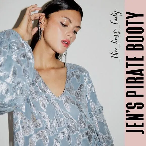 Jen's Pirate Booty mini dress floral metallic ruffled sparkly - Image 5