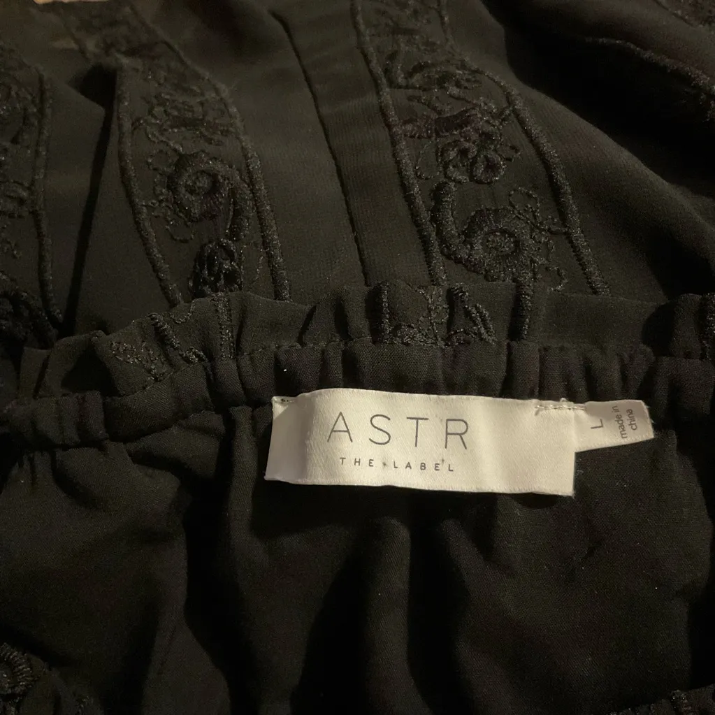 ASTR ‎ Elegant Black Embroidered romper - Image 2