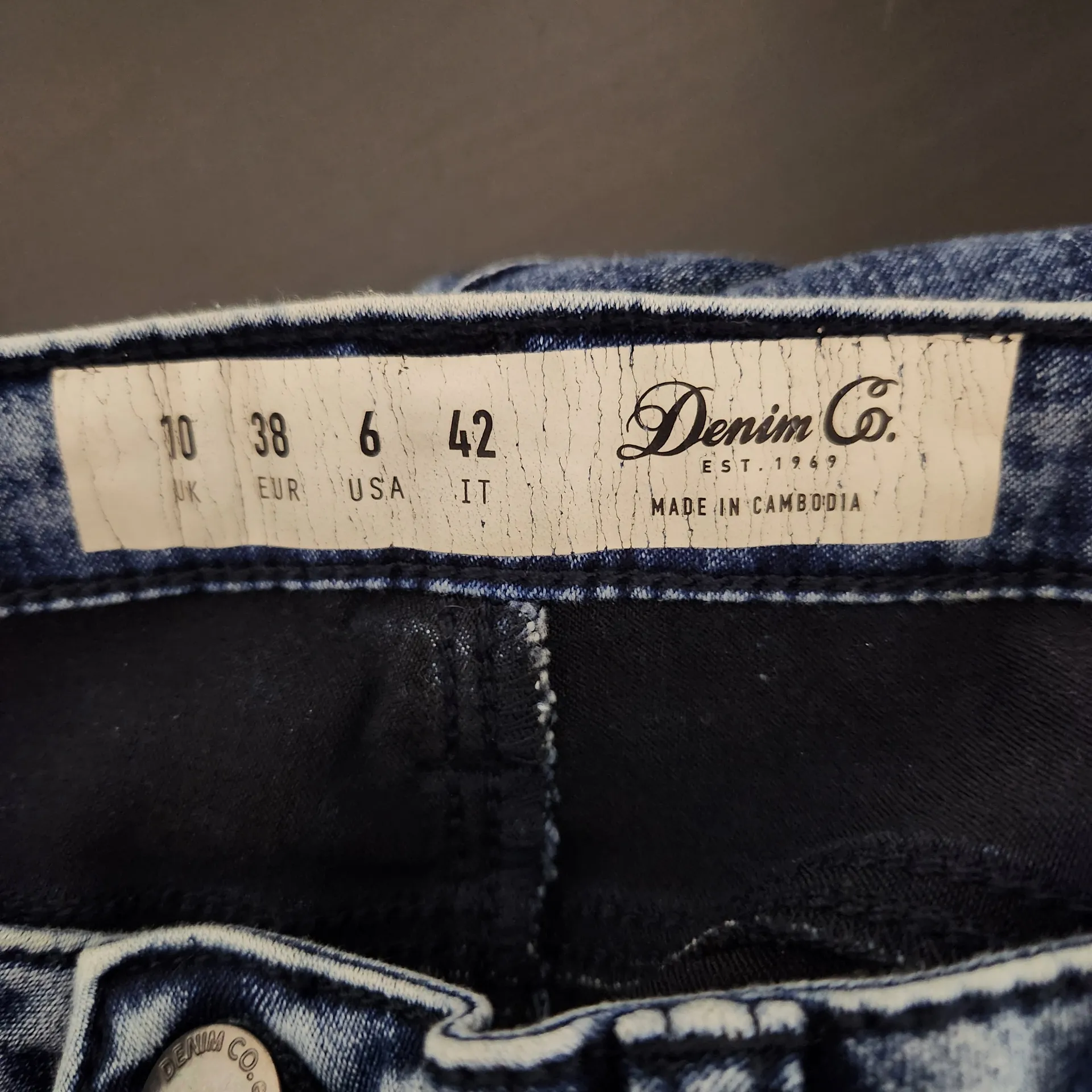 Denim Co. Acid Wash Skinny Jeans Size 6 Skinny Ankle Jeans Blue - Image 6