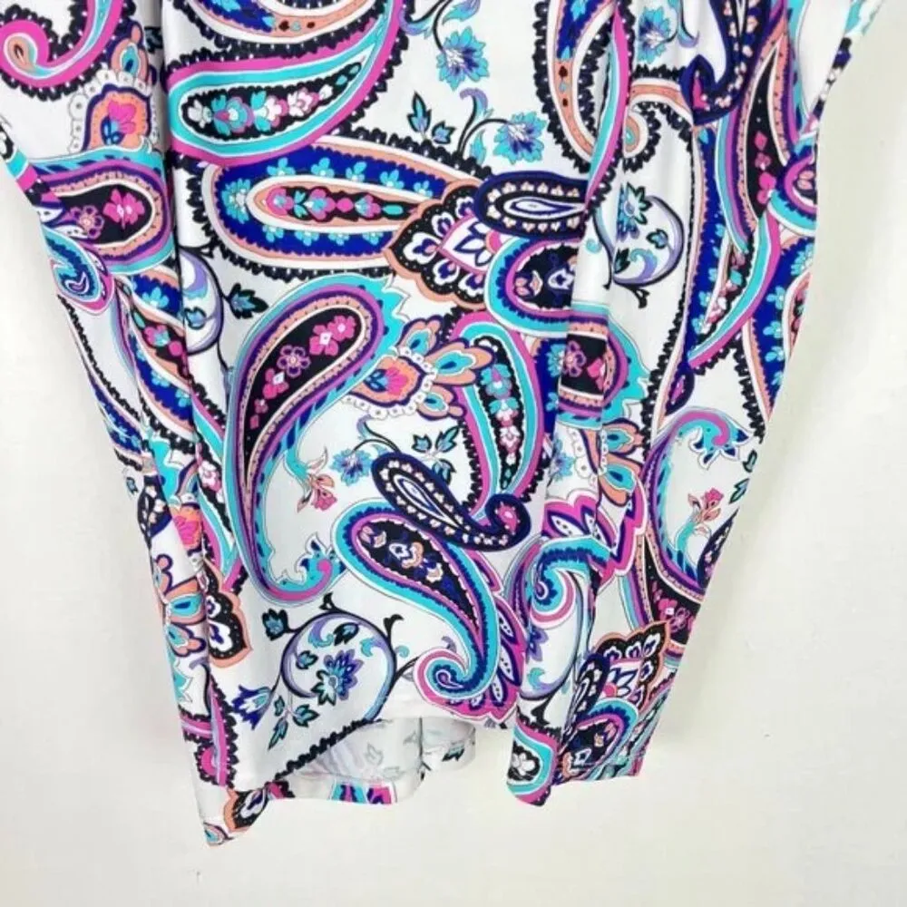 NWT Island Escape Scorpio Underwire Tankini Top Paisley Size 6 NEW - Image 8
