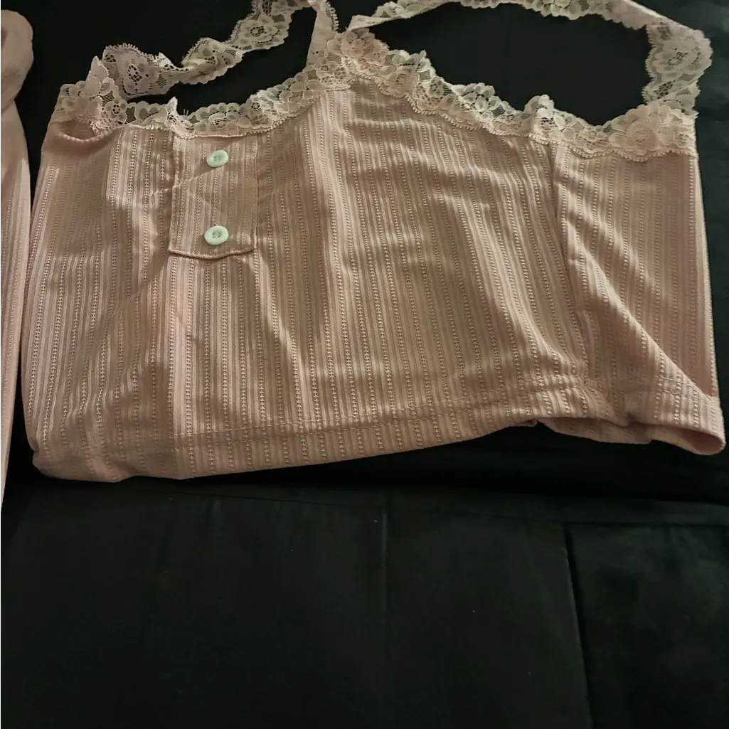Pink Lace Trim Sleepwear Set Size M - Image 5