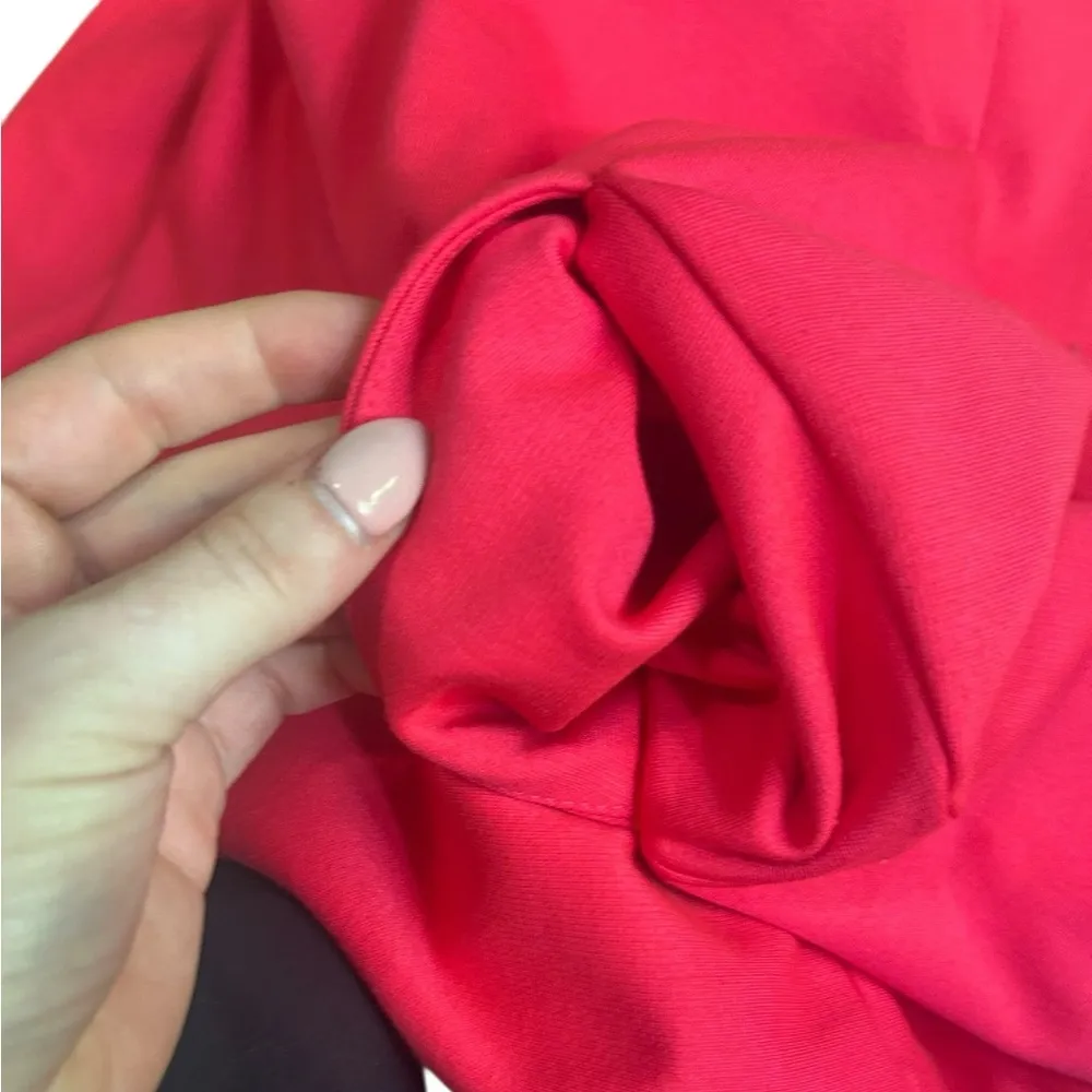 Amanda Uprichard Short Sleeve Bright Coral Pink Pleated Pocket Dress Medium - Image 8