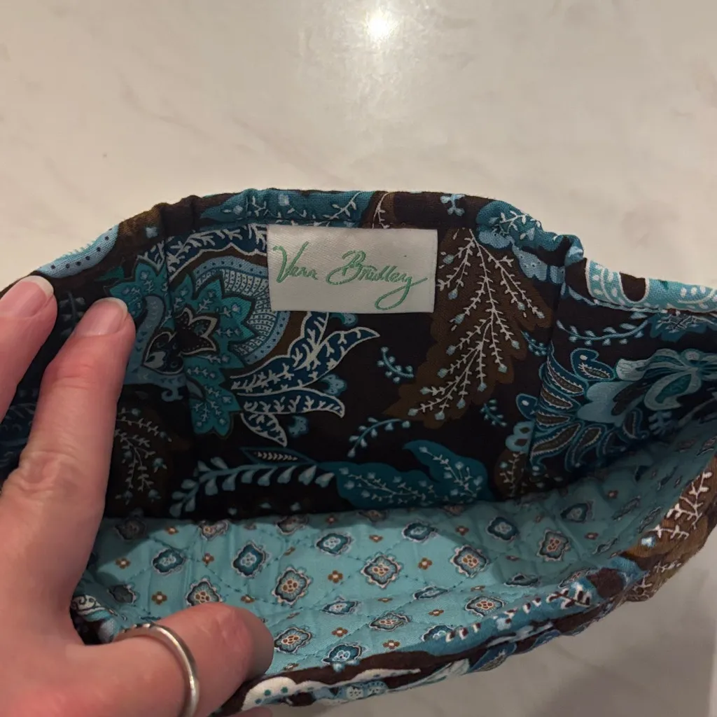 Retired Vera Bradley Pattern Teal and Brown Floral Wallet - Image 4