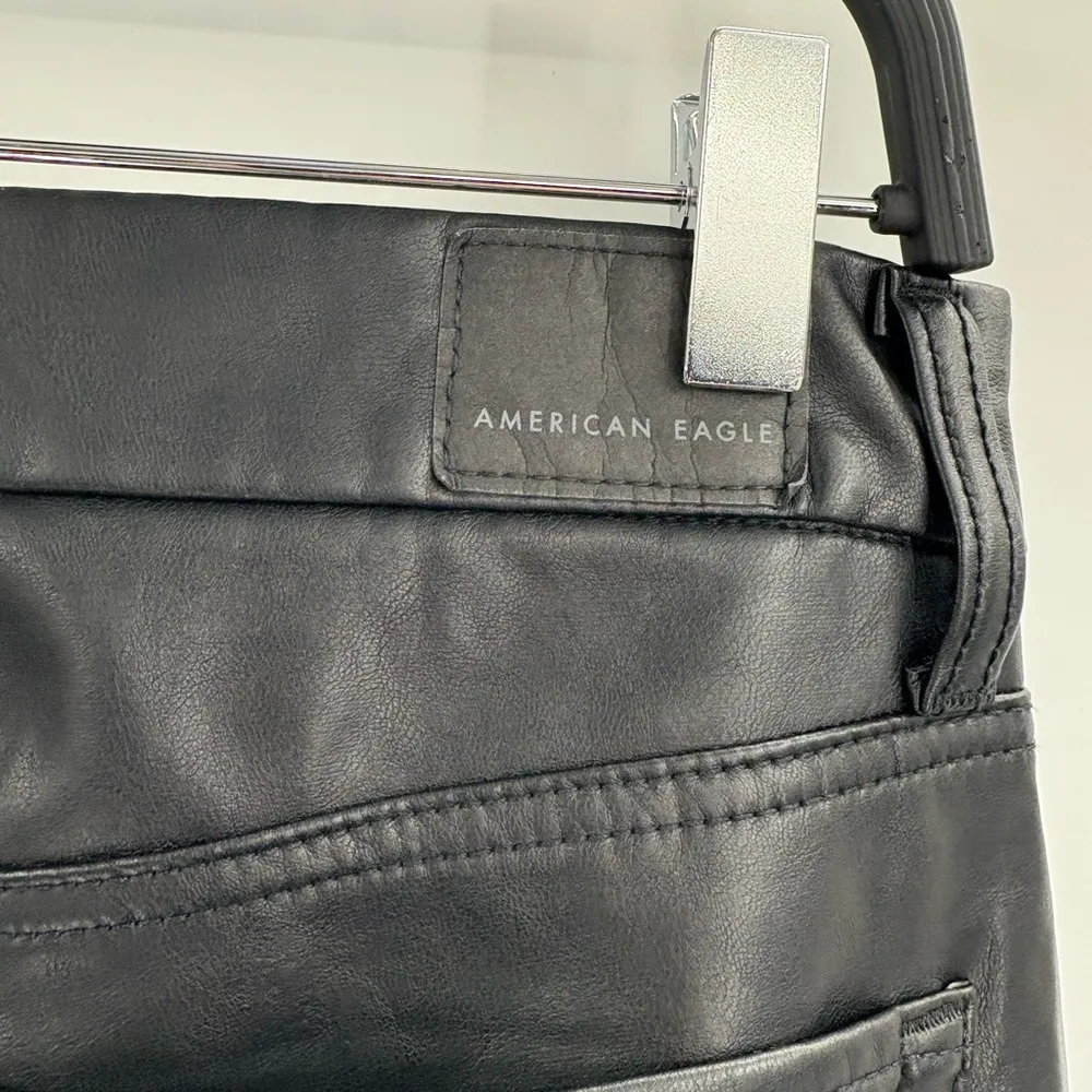 AmericanEagle outfitters black faux leather curvy classic bootcut jeans 28 short - Image 10