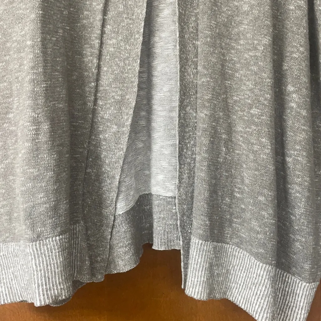 New EILEEN FISHER WOMEN Organic Linen/Cotton Blend BOXY Open Front CARDIGAN - Image 5