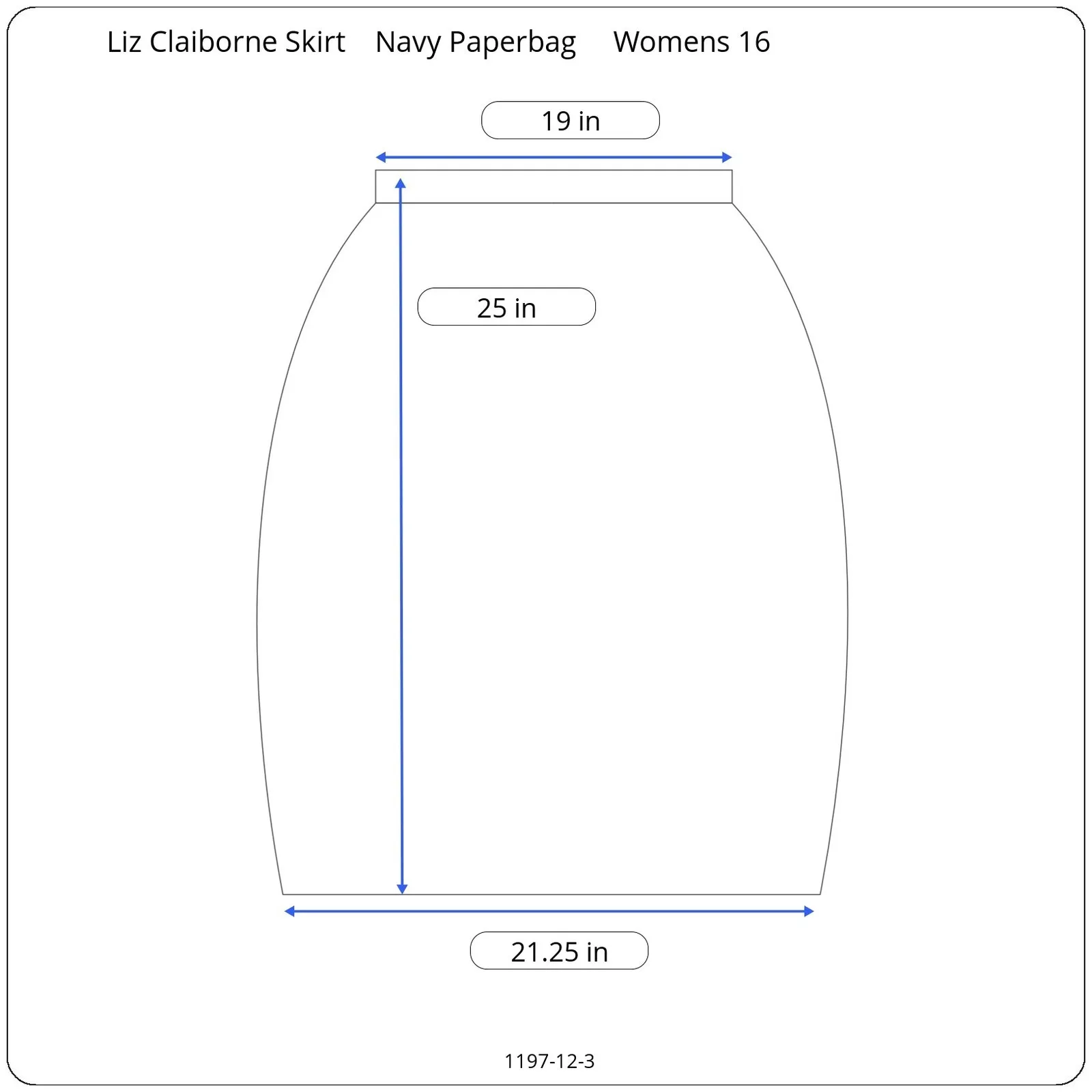 Liz Claiborne Tie Belt A Line Skirt Womens 16 Navy Blue Paperbag Waist Career - Image 9