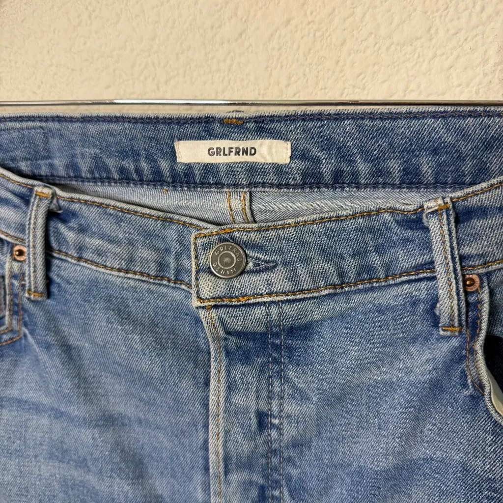 GRLFRND Revolve Helena Jeans Is This Love Raw Hem Button Fly Womens Size 31 - Image 3