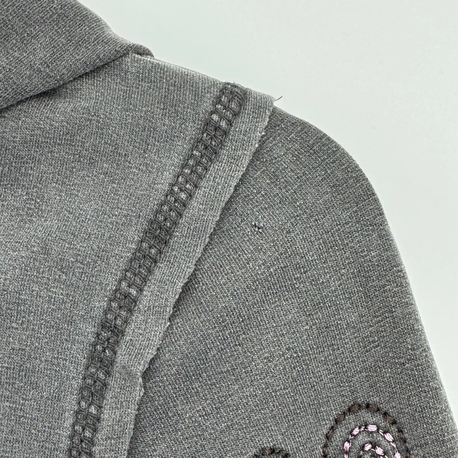 Vertigo Paris jacket women's L embroidered hooded sweatshirt full zip boho Y2K - Image 9