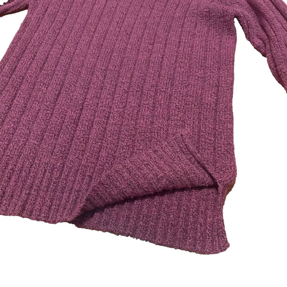 Vintage Lauren Brooke Womens M Pink Rose Long Sleeve SUPER SOFT Sweater V - Image 4