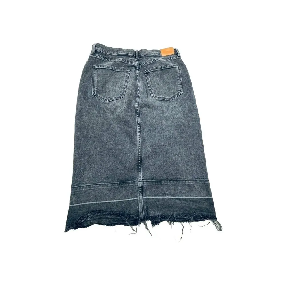 Citizens of Humanity Women Straight & Pencil Midi Skirt 29 Blue Denim Front Slit - Image 2